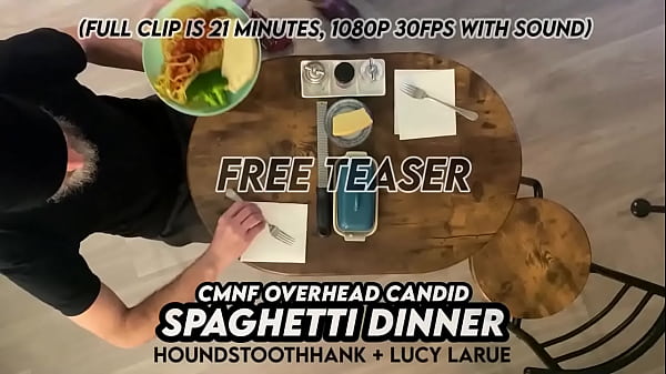 CMNF Overhead Candid Spaghetti Dinner